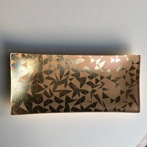 j. crew rose gold / pink geometric pattern dish